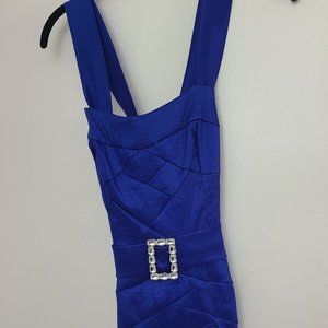 Jessica McClintock Formal Blue Long Evening Gown Dress Size 2